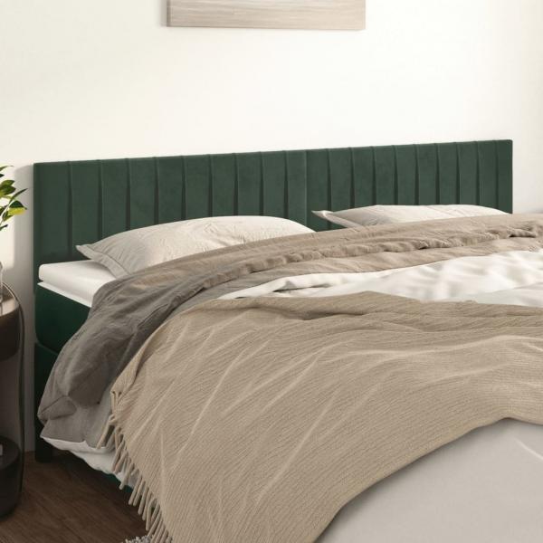 ARDEBO.de - Kopfteile 2 Stk. Dunkelgrün 80x5x78/88 cm Samt