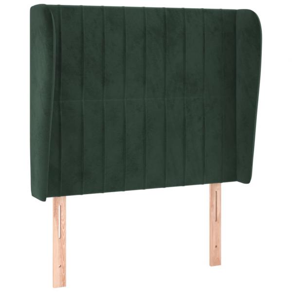 Kopfteil mit Ohren Dunkelgrün 83x23x118/128 cm Samt