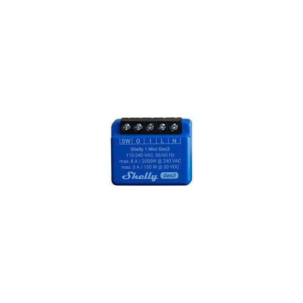 ARDEBO.de Shelly 1 Mini Gen3 Relais, Schalter, WLAN, Bluetooth, 1 Kanal 8 A, Unterputz (Shelly_1_Mini_G3)