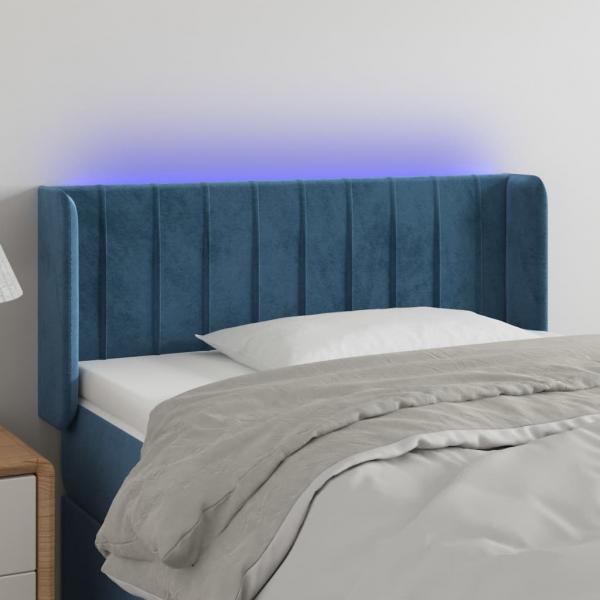 ARDEBO.de - LED Kopfteil Dunkelblau 83x16x78/88 cm Samt
