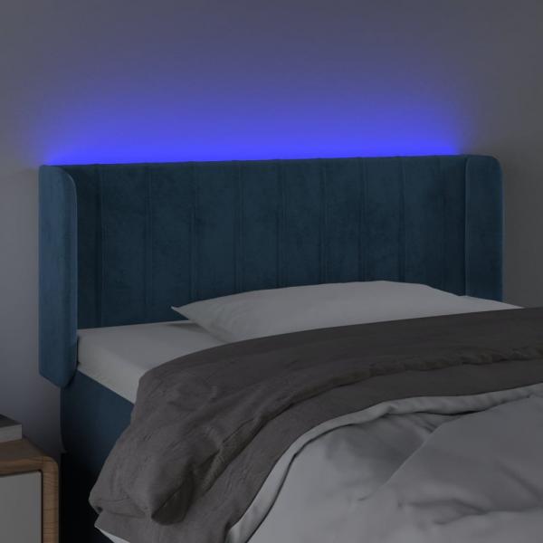 LED Kopfteil Dunkelblau 83x16x78/88 cm Samt