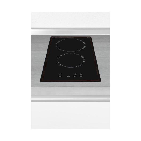 Exquisit EKC301-020 Autarkes Duo-Kochfeld, Glaskeramik, 28,8 cm breit, Touch-Control, rahmenlos, schwarz