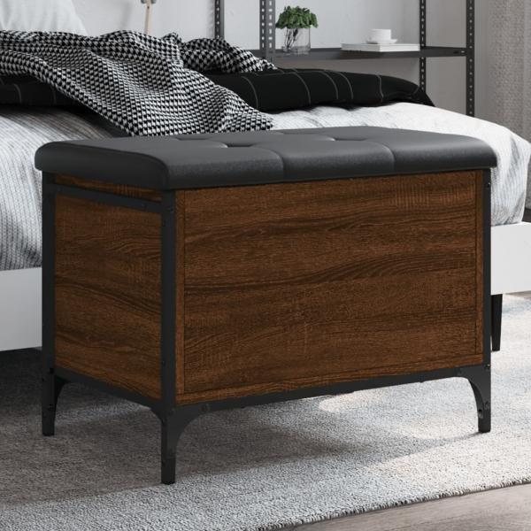 ARDEBO.de - Sitzbank mit Stauraum Braun Eiche 62x42x45 cm Holzwerkstoff