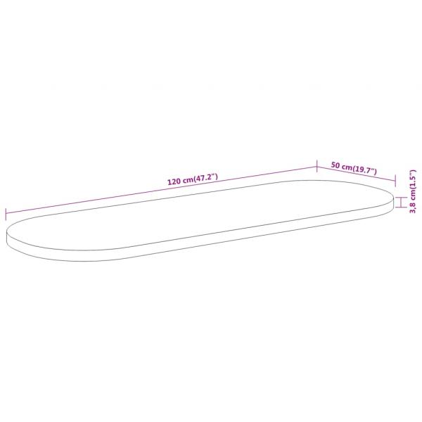Tischplatte 120x50x3,8 cm Oval Massivholz Akazie