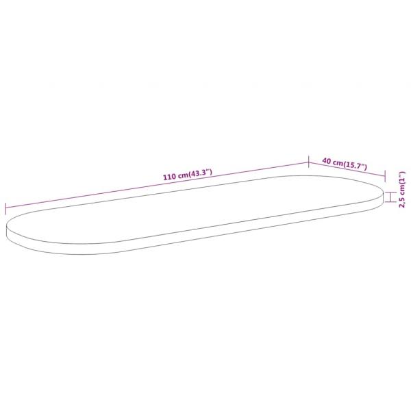 Tischplatte 110x40x2,5 cm Oval Massivholz Akazie