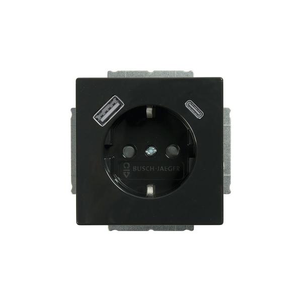 ARDEBO.de Busch-Jaeger 20 EUCB2USBAC-81 SCHUKO® USB-Steckdose, A/C future® linear, Anthrazit (2CKA002011A6300)