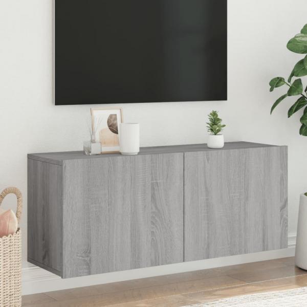 ARDEBO.de - TV-Wandschrank Grau Sonoma 100x30x41 cm