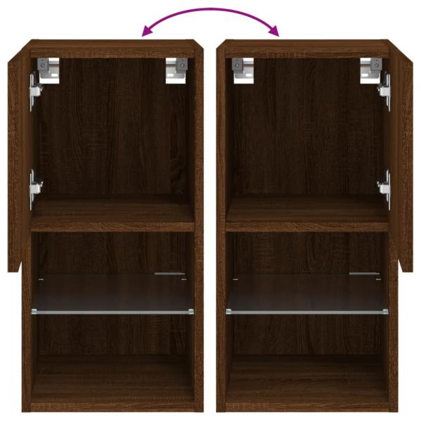 TV-Schrank mit LED-Leuchten Braun Eichen-Optik 30,5x30x60 cm
