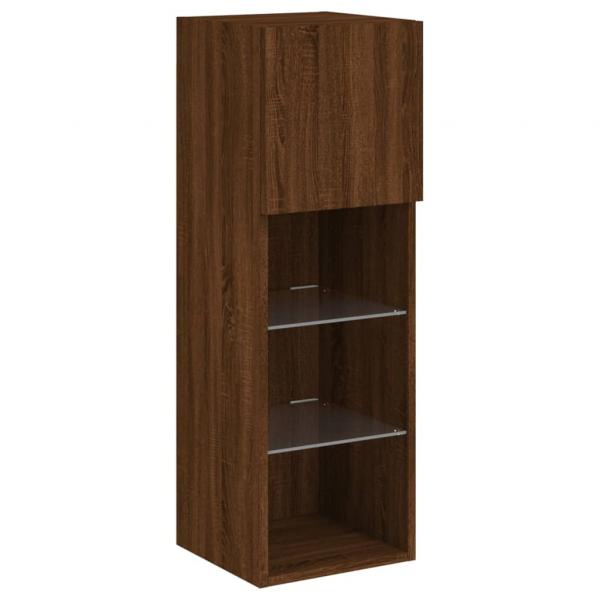 TV-Schrank mit LED-Leuchten Braun Eichen-Optik 30,5x30x90 cm