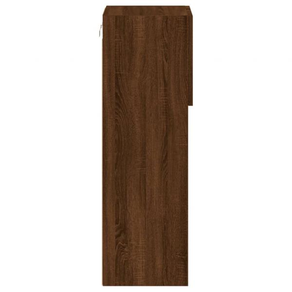 TV-Schrank mit LED-Leuchten Braun Eichen-Optik 30,5x30x90 cm