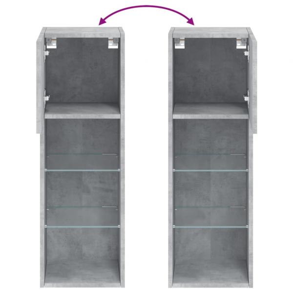 TV-Schrank mit LED-Leuchten Betongrau 30,5x30x90 cm