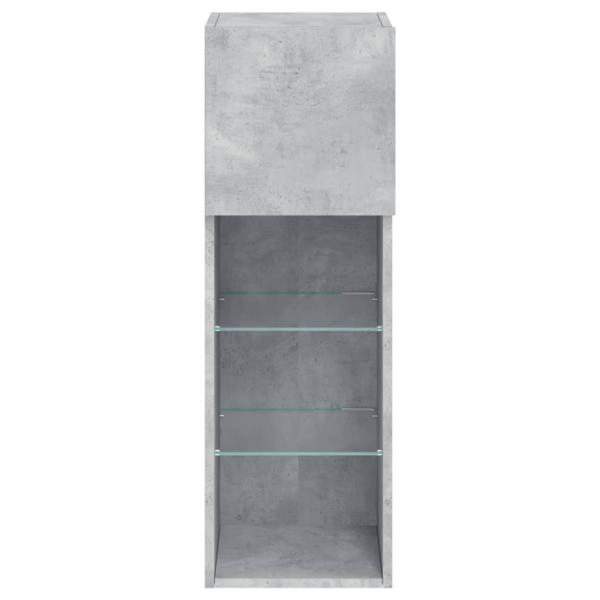 TV-Schrank mit LED-Leuchten Betongrau 30,5x30x90 cm