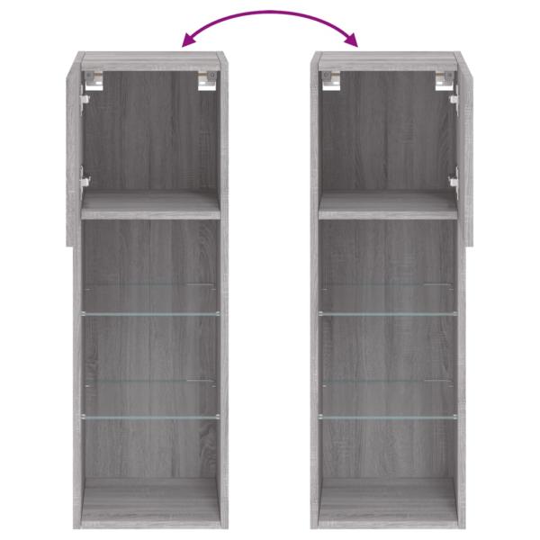 TV-Schrank mit LED-Leuchten Grau Sonoma 30,5x30x90 cm