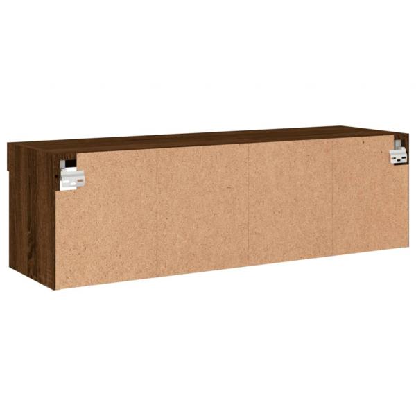 TV-Schrank mit LED-Leuchten Braun Eichen-Optik 100x30x30 cm