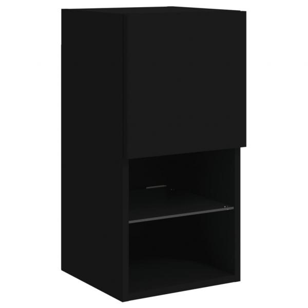 TV-Schrank mit LED-Leuchten Schwarz 30,5x30x60 cm
