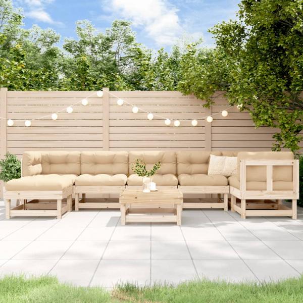 ARDEBO.de - 8-tlg. Garten-Lounge-Set Massivholz Kiefer