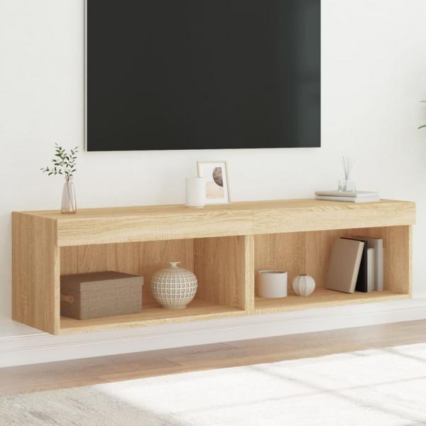 ARDEBO.de - TV-Schränke mit LED-Leuchten 2 Stk. Sonoma-Eiche 60x30x30 cm