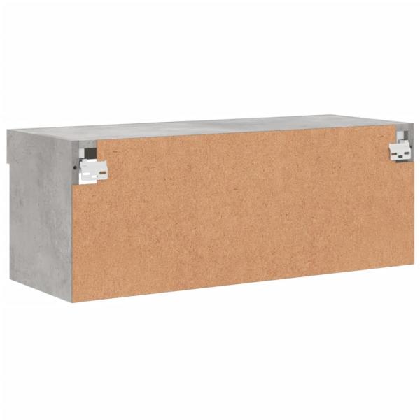 TV-Schrank mit LED-Leuchten Betongrau 80x30x30 cm