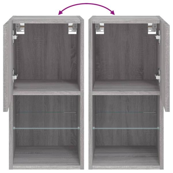 TV-Schrank mit LED-Leuchten Grau Sonoma 30,5x30x60 cm