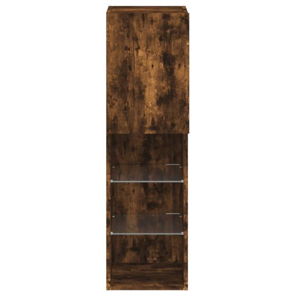TV-Schrank mit LED-Leuchten Räuchereiche 30,5x30x102 cm