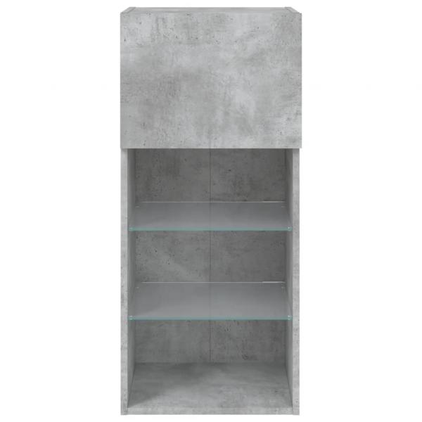 TV-Schrank mit LED-Leuchten Betongrau 40,5x30x90 cm