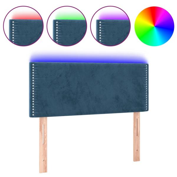 LED Kopfteil Dunkelblau 90x5x78/88 cm Samt