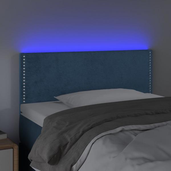LED Kopfteil Dunkelblau 90x5x78/88 cm Samt