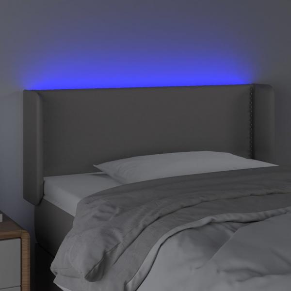 LED Kopfteil Grau 83x16x78/88 cm Kunstleder