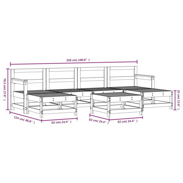 7-tlg. Garten-Lounge-Set Massivholz Kiefer