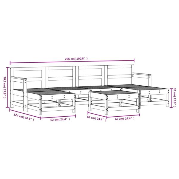 7-tlg. Garten-Lounge-Set Massivholz Kiefer