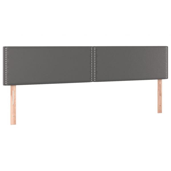 Kopfteile 2 Stk. Grau 100x5x78/88 cm Kunstleder