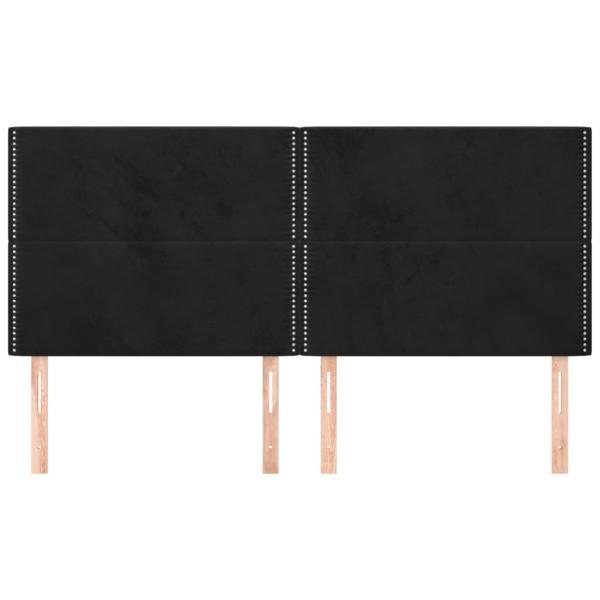 Kopfteile 4 Stk. Schwarz 80x5x78/88 cm Samt