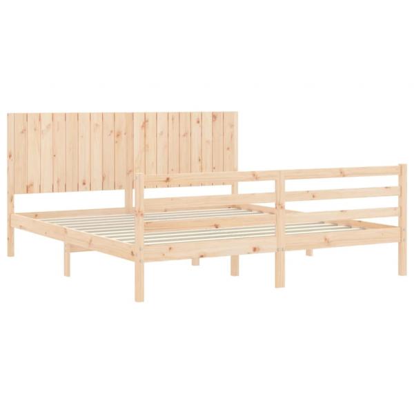 Massivholzbett mit Kopfteil