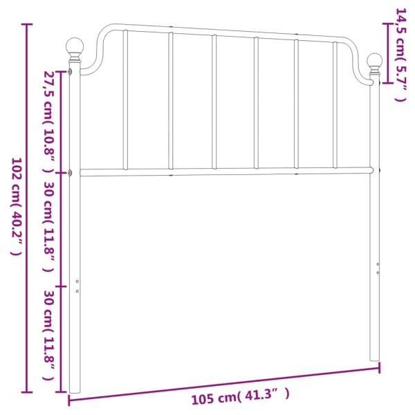 ARDEBO.de - Kopfteil Metall Weiß 100 cm