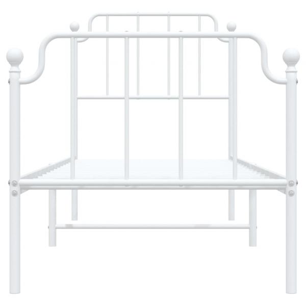Bettgestell mit Kopf- und Fußteil Metall Weiß 75x190 cm