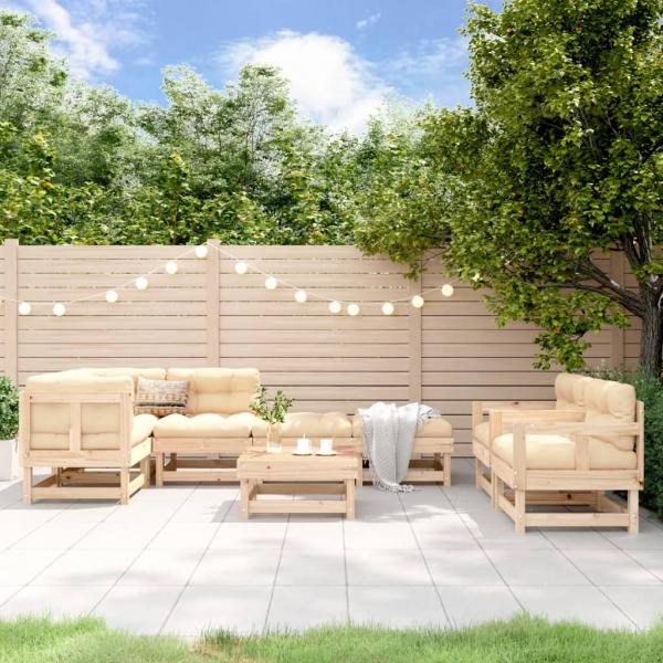 ARDEBO.de - 8-tlg. Garten-Lounge-Set Massivholz Kiefer