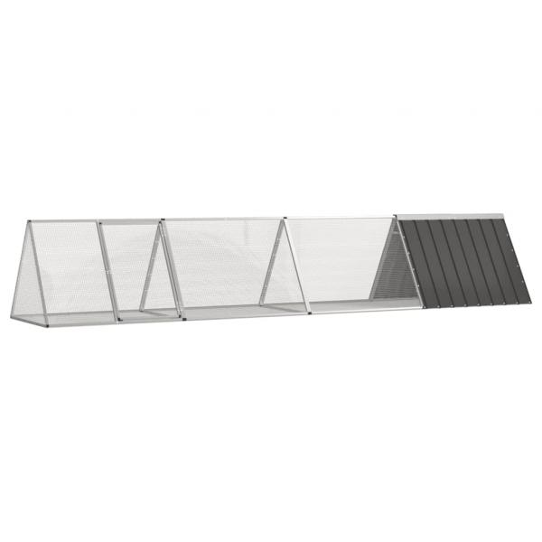 ARDEBO.de - Kaninchenkäfig Anthrazit 403,5x80,5x71 cm Verzinkter Stahl