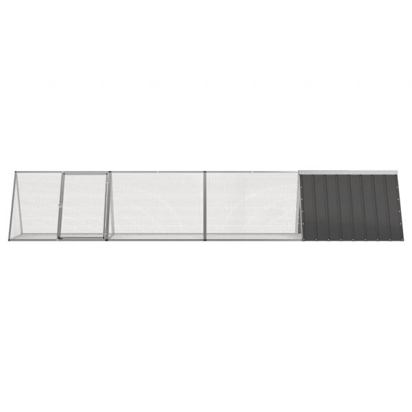 Kaninchenkäfig Anthrazit 403,5x80,5x71 cm Verzinkter Stahl