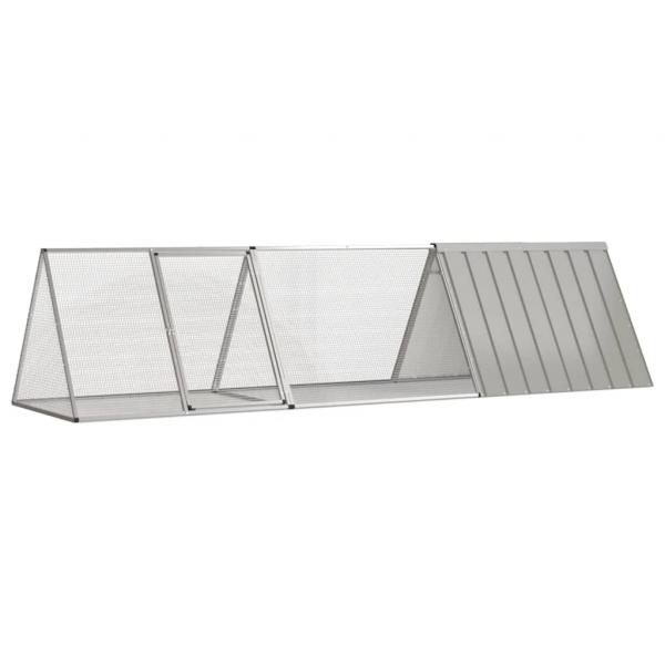 ARDEBO.de - Kaninchenkäfig Grau 302,5x80,5x71 cm Verzinkter Stahl