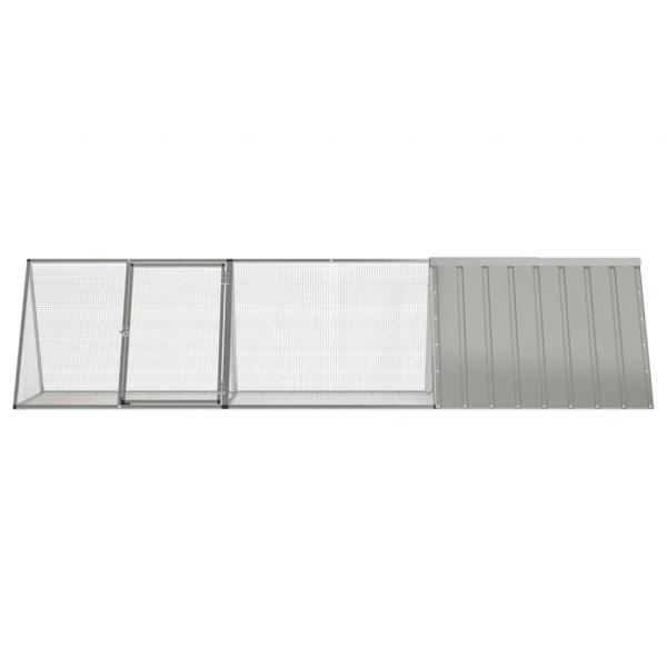 Kaninchenkäfig Grau 302,5x80,5x71 cm Verzinkter Stahl