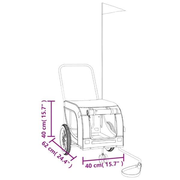 Fahrradanhänger Hunde Orange und Schwarz Oxford-Gewebe & Eisen