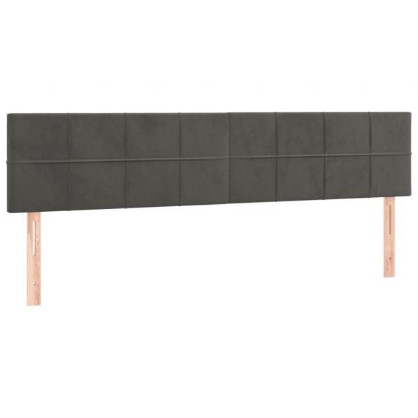 Boxspringbett mit Matratze Dunkelgrau 180x200 cm Samt