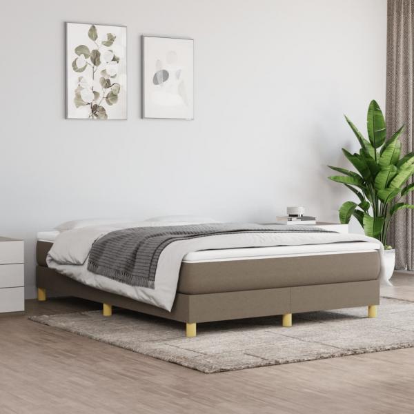 ARDEBO.de - Boxspringbett mit Matratze Taupe 140x200 cm Stoff