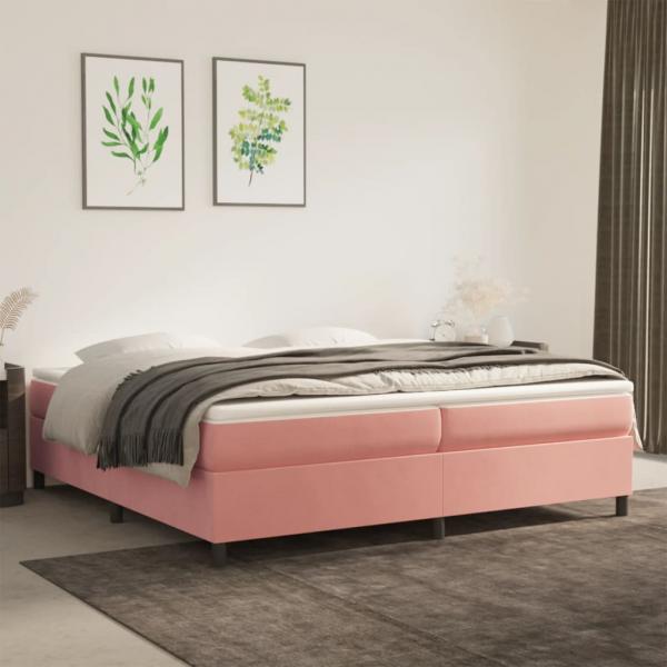ARDEBO.de - Boxspringbett mit Matratze Rosa 200x200 cm Samt
