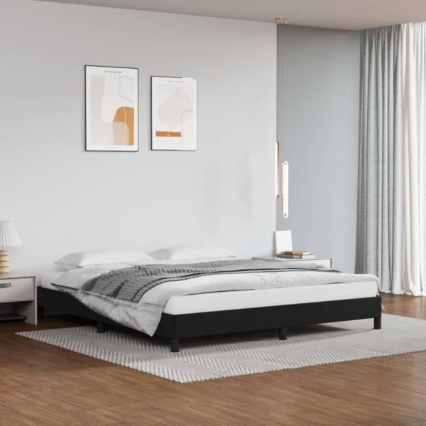 ARDEBO.de - Bettgestell Schwarz 160x200 cm Kunstleder