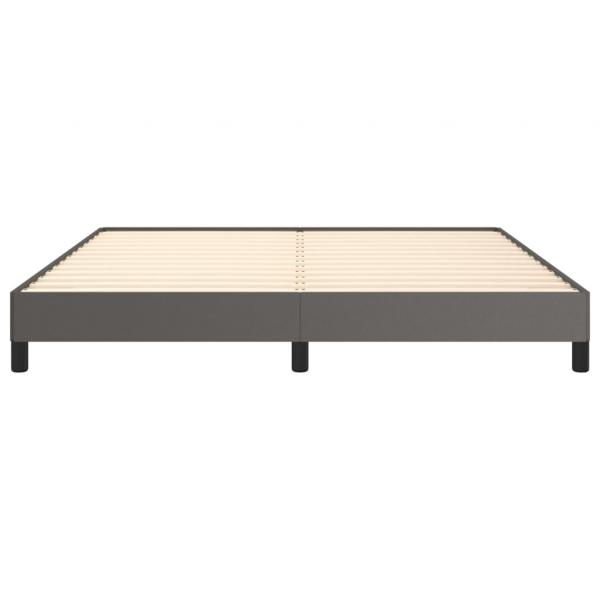 Bettgestell Grau 160x200 cm Kunstleder
