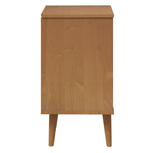 Nachttisch MOLDE Braun 40x35x65 cm Massivholz Kiefer