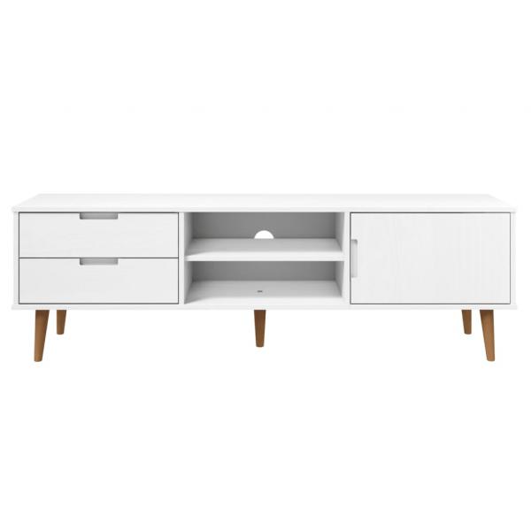 TV-Schrank MOLDE Weiß 158x40x49 cm Massivholz Kiefer