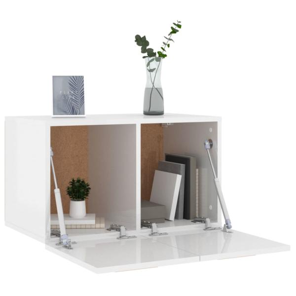 ARDEBO.de - Wandschrank Hochglanz-Weiß 60x36,5x35 cm Holzwerkstoff