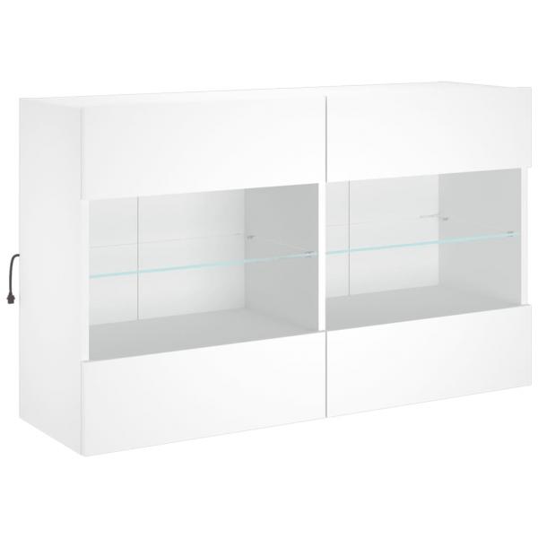 TV-Wandschrank mit LED-Leuchten Weiß 98,5x30x60,5 cm